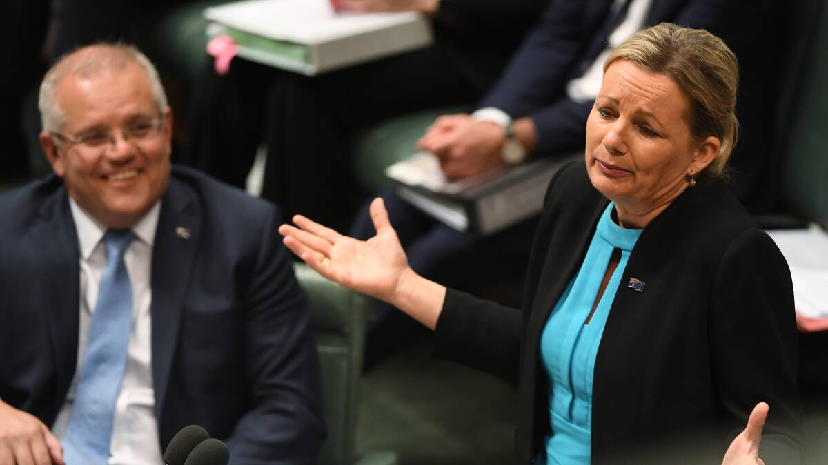 Environment Minister Sussan Ley (right) successfully appealed a court ruling that found she had a duty of care to protect young people from climate change when assessing fossil-fuel developments. Picture: Getty Images