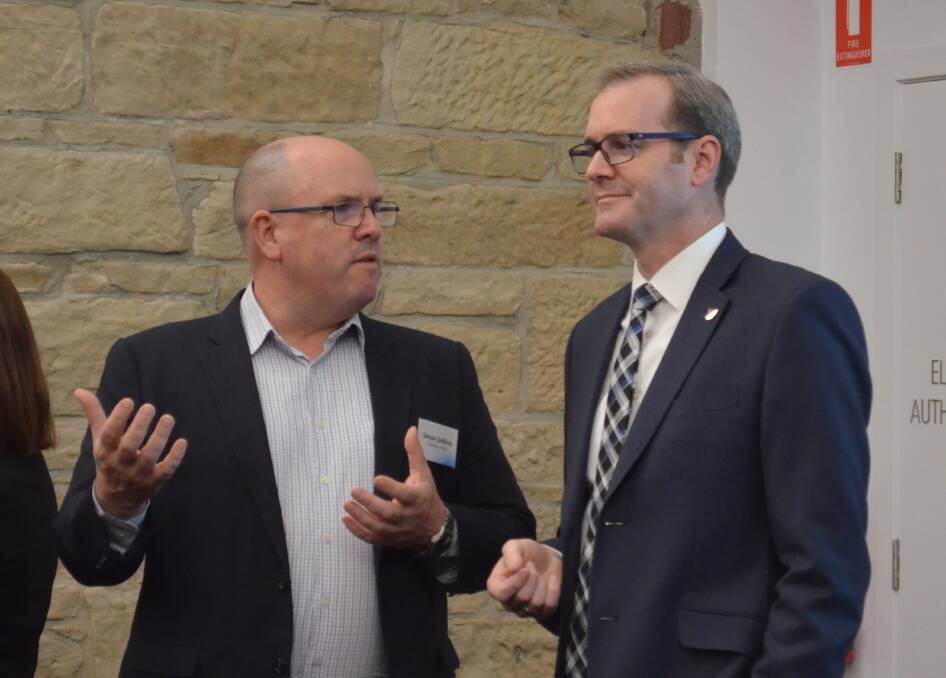 Australiasian College of Emergency Medicine president Dr Simon Judkins and Health Minister Michael Ferguson at the access solutions meeting in Hobart. Picture: Emily Jarvie 