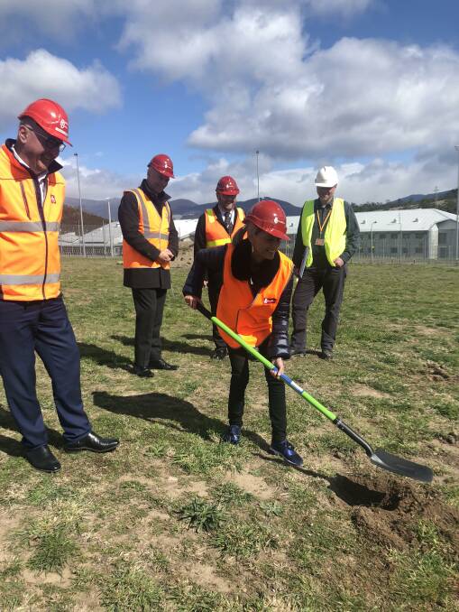 EXPANSION: Corrections Minister Elise Archer breaks ground on the new Southern Remand Centre. Picture: supplied 