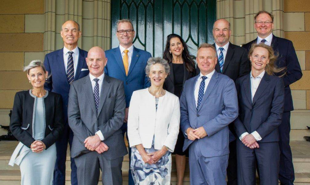 Governor Kate Warner (centre front) with the newly sworn in cabinet. Picture: supplied 