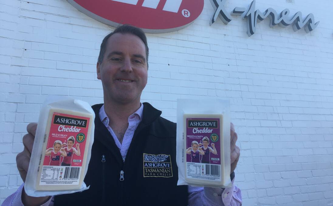 LOCAL: Ashgrove chief executive Richard Bennett showcases the company's new everyday cheddar range. Picture: supplied 