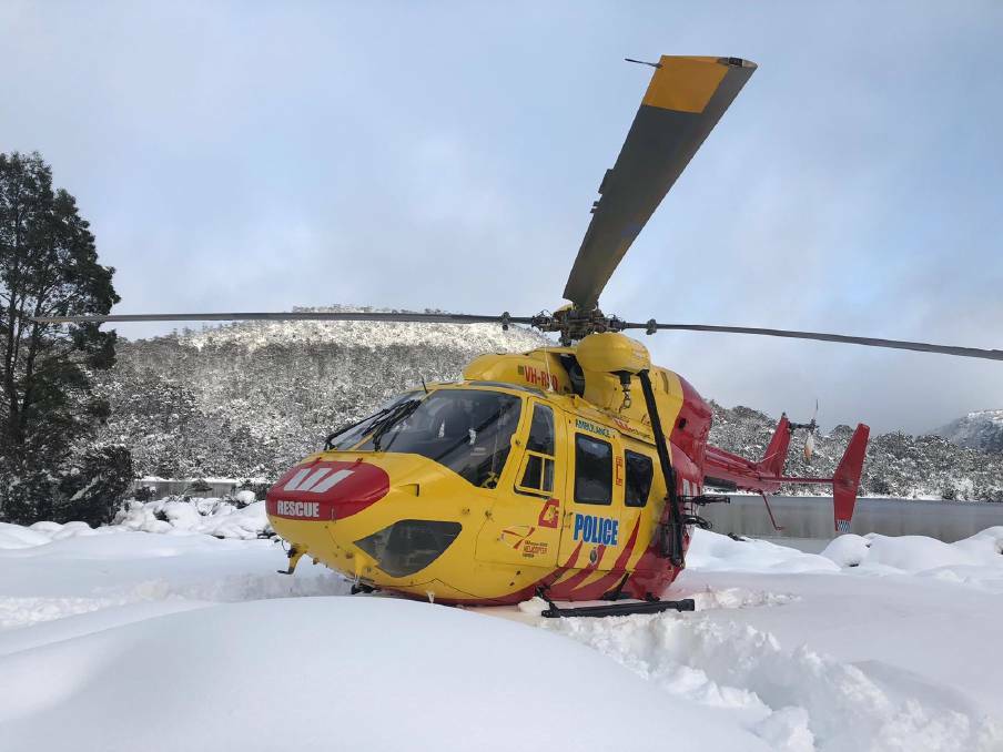 GROUNDED: Attempts to rescue hikers have been impacted by ongoing dangerous weather conditions. Picture: Tasmania Police 