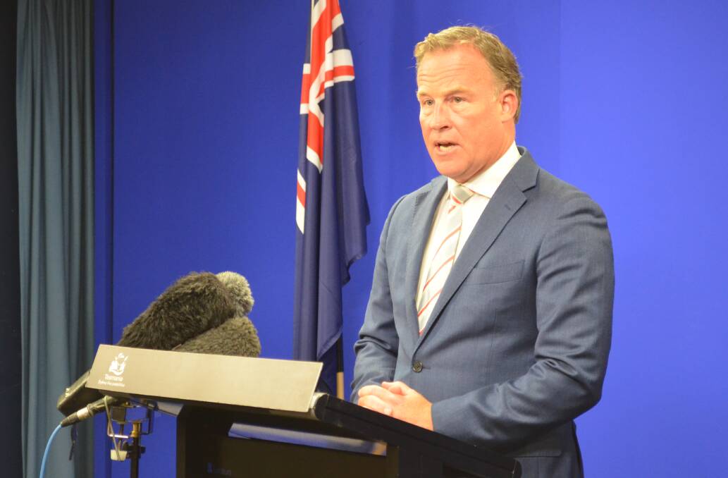 OUT: Premier Will Hodgman annouces his intention to resign from Parliament. Picture: Emily Jarvie