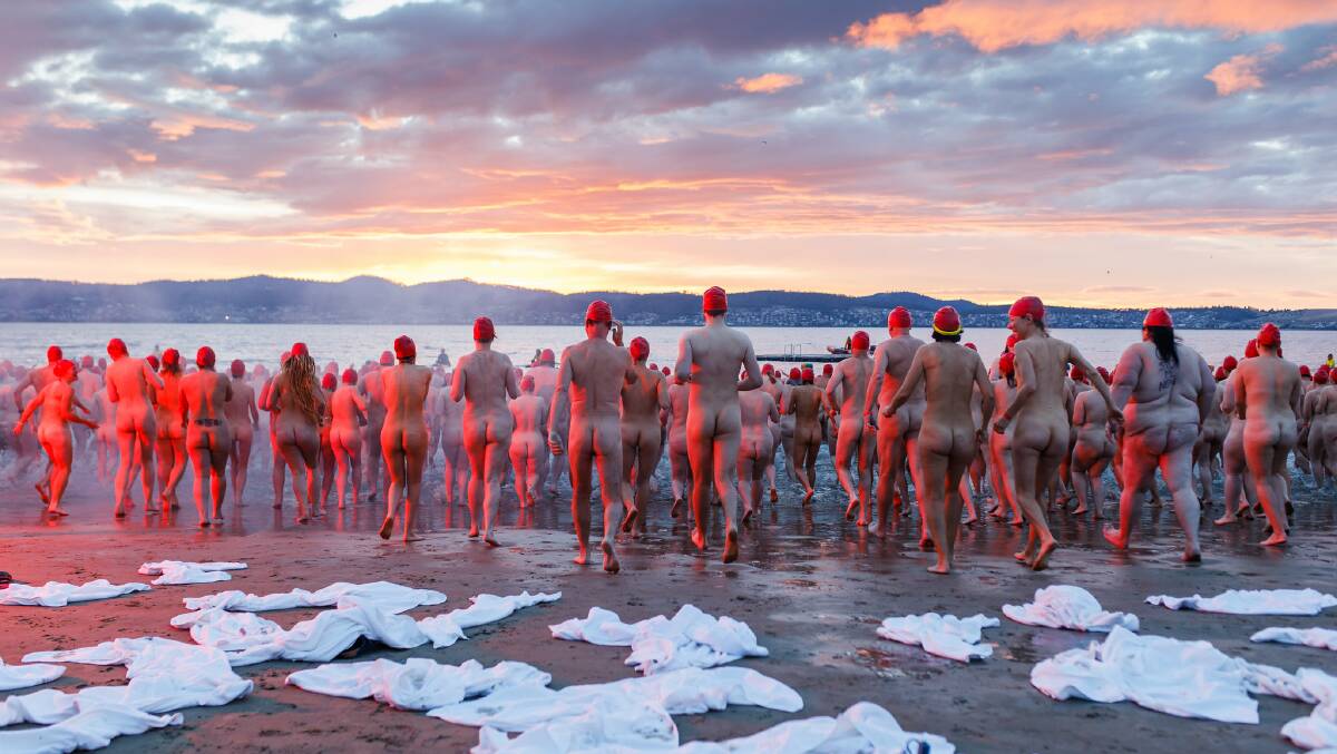 WELCOME THE LIGHT: More than 1000 festival-goers will take the plunge into the cold waters of the River Derwent for the Nude Solstice Swim on June 22. Picture: supplied