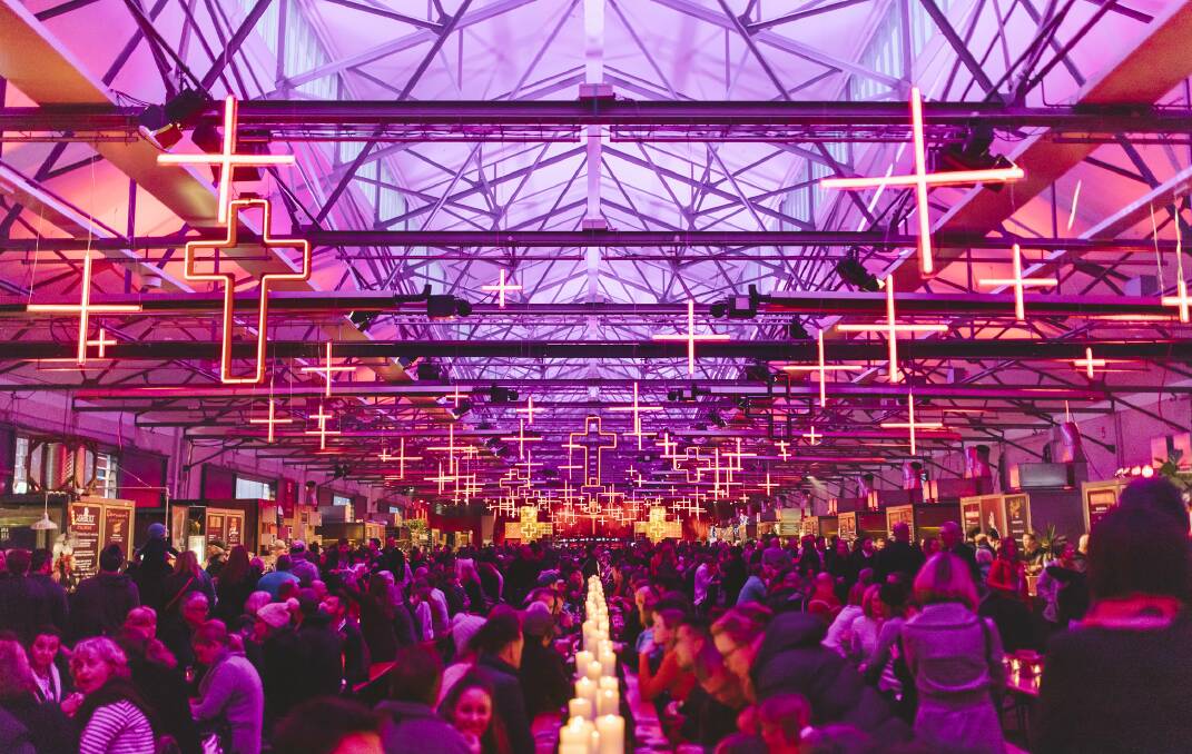 TIME TO FEAST: The City of Hobart Dark Mofo Winter Feast will have fires lit and ready as the sun sets. Picture: supplied 