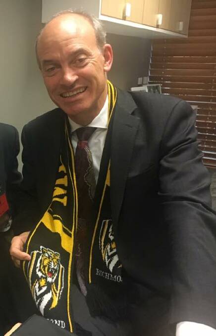 Guy Barnett supports the Richmond football club. Picture: Facebook