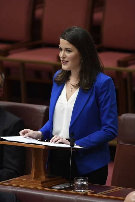 Tasmanian Liberal senator Claire Chandler gives her maiden speech to the Senate. Picture: Auspic 