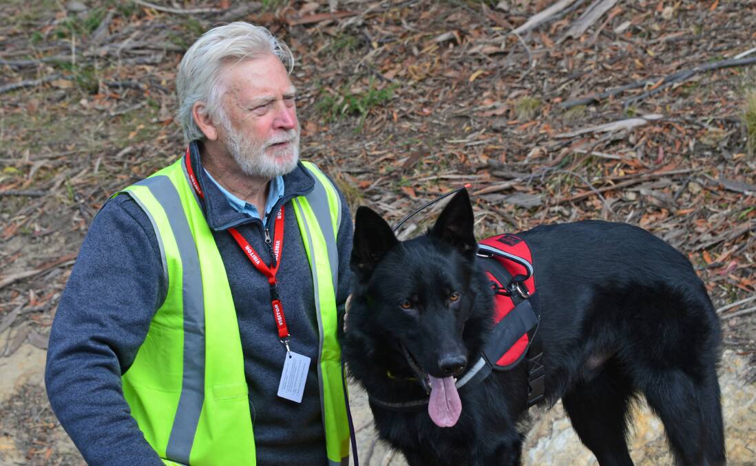 TOP DOG: Renowned dog trainer Steve Austin and detection dog Fonzie. Picture: supplied. 