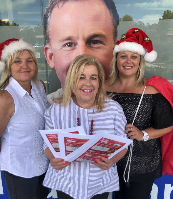DELIVERY: AEU members Leesa Walker, Helen Richardson and Amanda Walker with campaign postcards. Picture: Paul Kimbell 