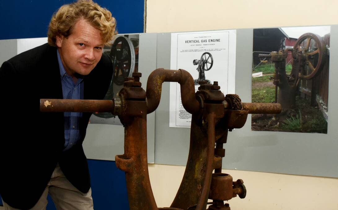 APPRECIATION: Queen Victoria Museum and Art Gallery conservator David Thurrowgood admiring the vertical gas engine that was gifted under the National Cultural Heritage Account. Picture: NEIL RICHARDSON