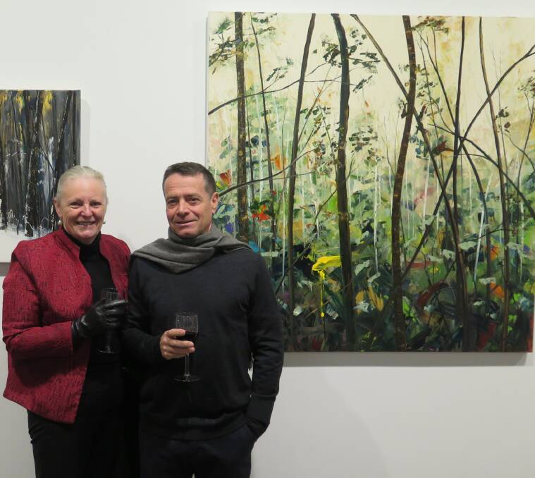 EYE CATCHING: Denise and Michael Weitnauer at the opening night of Michael's exhibition Connected. Picture: Simon Gregory