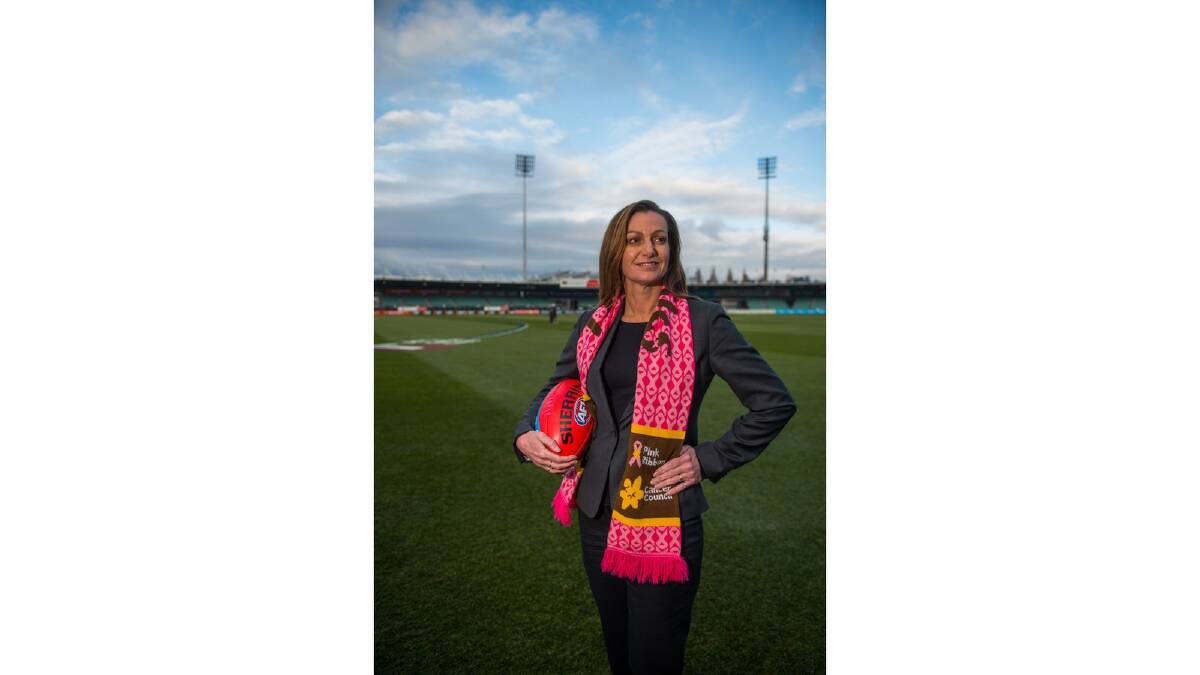 Tracey Gaudry at the University of Tasmania Stadium. Picture: Scott Gelston