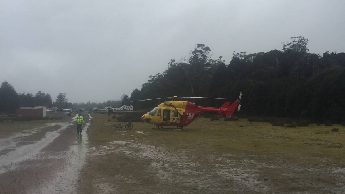 Weather conditions impede rescue operation at Cradle Mountain. Picture: Tasmania Police