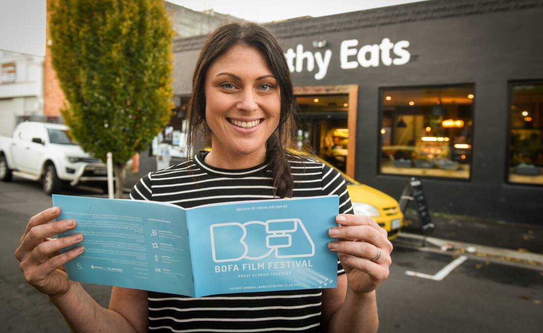 Earthy Eats owner-operator Laura Danderian preparing for the Kingsway street party on Sunday. Picture: Paul Scambler