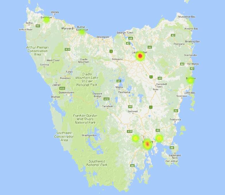 Heatmap of lucky locations