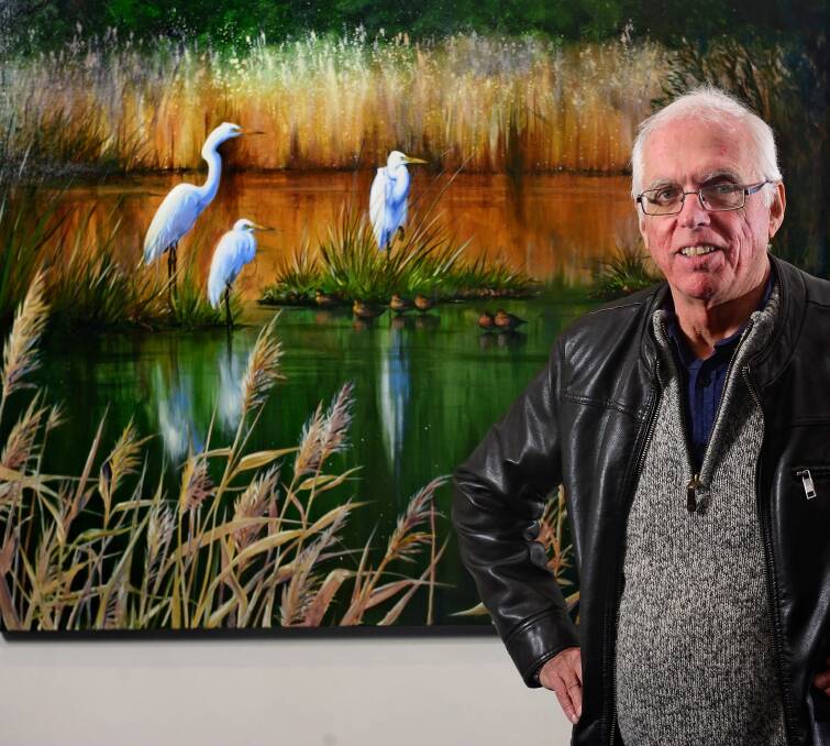 BEAUTY: Artist Graeme Whittle at the hanging of his exhibition, One of the Birds, at SPACE Gallery, Scotch Oakburn College. Picture: Phillip Biggs