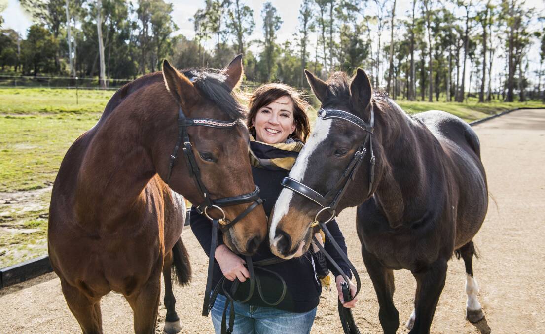 Love Affair: Jackie shares her life with her beloved horses Moxie and Percy (pictured) and young Douglas. She also has Mrs Wilkinson her adventurous pony.