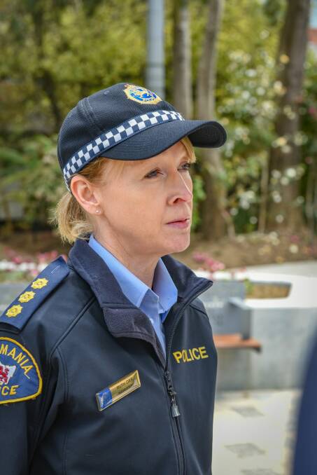 PREPARED: Tasmania Police Inspector Ruth Orr speaking to media in Launceston. Picture: Paul Scambler