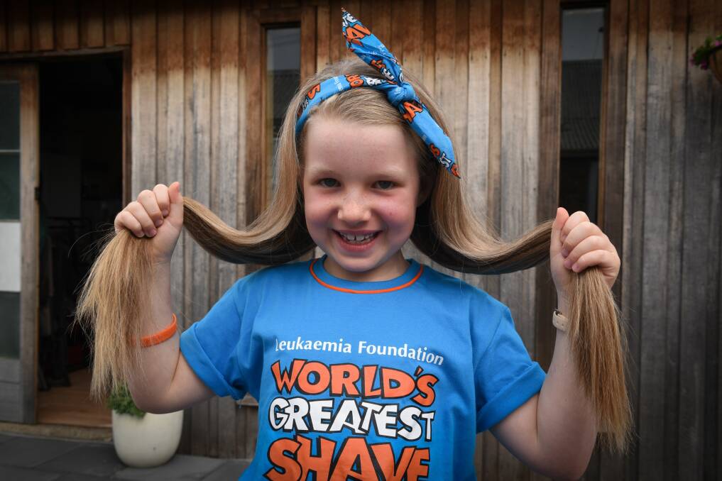 FUNDRAISER: Ruby Miller, of Evandale, is is saying goodbye to 47 centimetres of hair. Picture: Paul Scambler