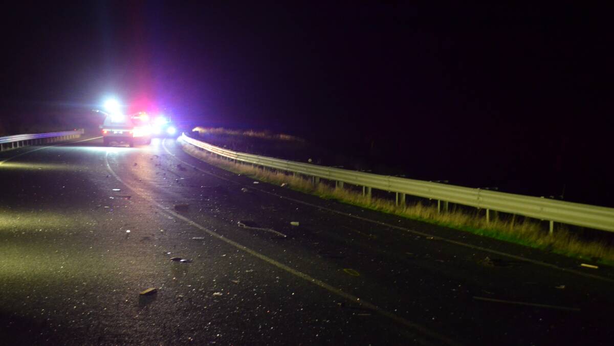 The scene on the Tasman Highway. Picture: Adam Holmes