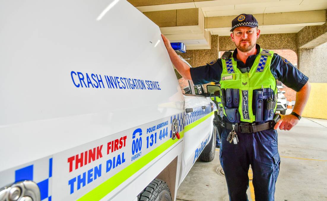 Tasmania Police Senior Constable and crash investigator Michael Rybka. Picture: Scott Gelston