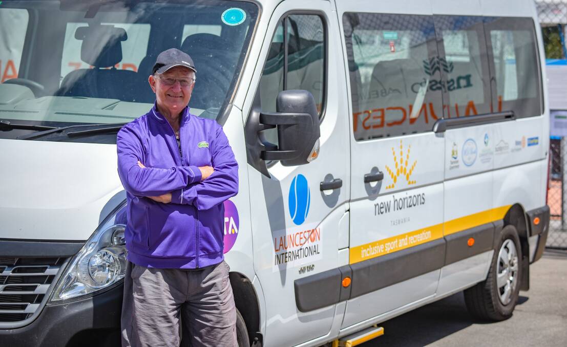 ALL ABOARD: Ken Hudson has been transporting Launceston International players and coaches since the tournament began in 2012. Picture: Paul Scambler 
