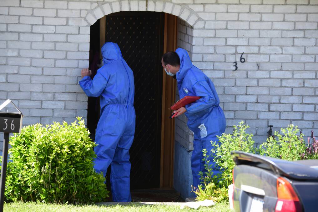CRIME SCENE: Forensic scientists investigating after Aaron Monaco's murder at Newnham. Picture: Paul Scambler