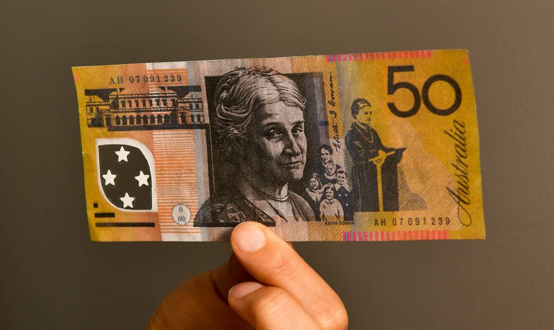 FAKE: A counterfeit note found at a Launceston business. Picture: Scott Gelston