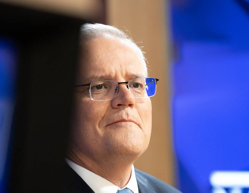 Prime Minister Scott Morrison at the National Press Club in Canberra. Picture: Sitthixay Ditthavong 