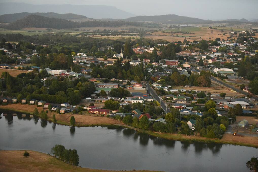 The view of Deloraine from the sky. 