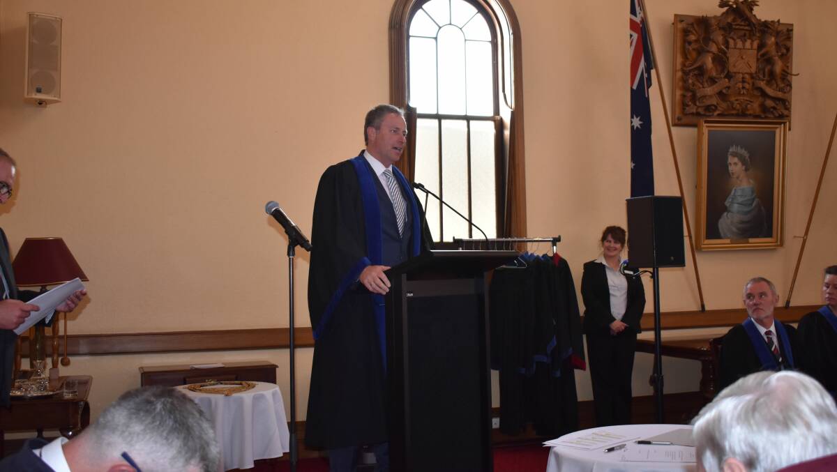 Rob Soward at the declaration of office after being elected to the City of Launceston council in 2018. He has served on the council since 2009.