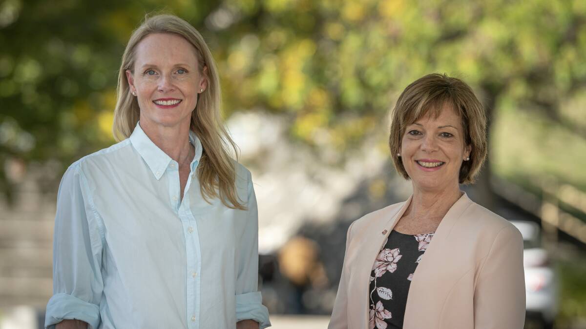 Incumbent Member for Bass Sarah Courtney with the Heart Foundation's Tasmanian chief executive Kellie-Ann Jolly. Picture: Craig George