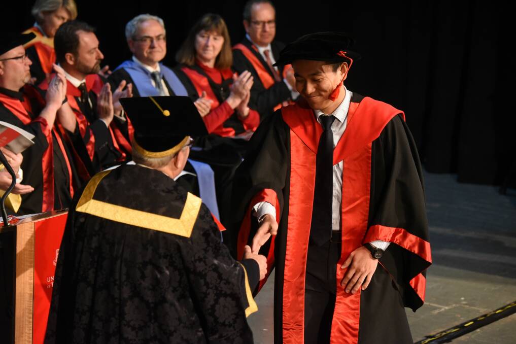 Across the university, thousands of students will be awarded diplomas and degrees over the next two days in Hobart - with Launceston graduates to be recognised next weekend.