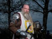SWORD FIGHT: Knights Templar trainer Bill Flowers is recruiting passionate medieval enthusiasts as the sporting group expands into Launceston. Pictures: Phillip Biggs