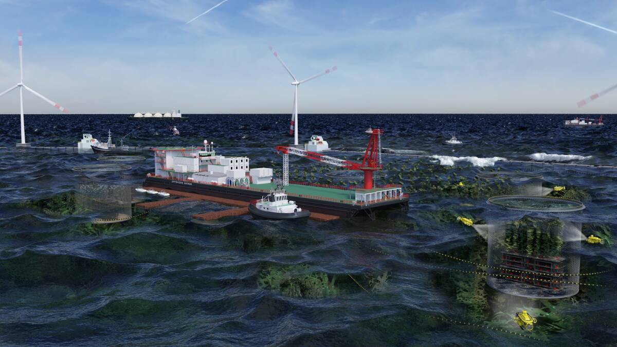 An artist's impression of an offshore research platform that will be developed as one of the first initiatives of the Blue Economy CRC.