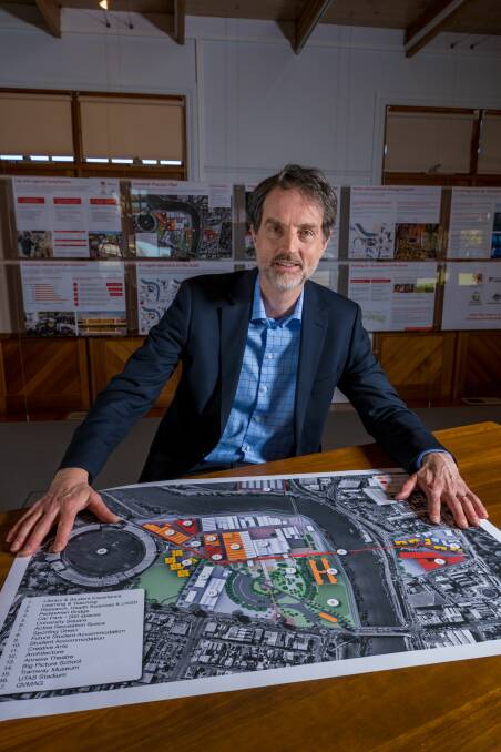 UNDERWAY: UTAS vice chancellor Rufus Black says a development application for stage one will be with the council by the end of June. Picture: Phillip Biggs