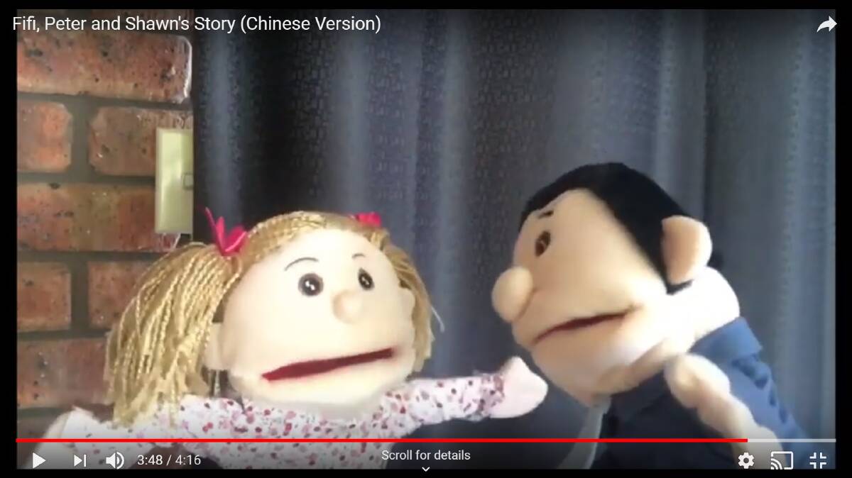 A screenshot of one of Mr Young's puppet videos. 
