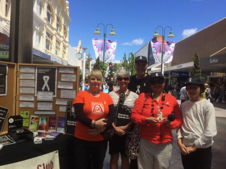 ABOVE: Manning the stall are (from left) Carol Fuller, Barbara-Ann O’Byrne, Phil Crowden, Elena Chagoya and her son. Pictures: supplied