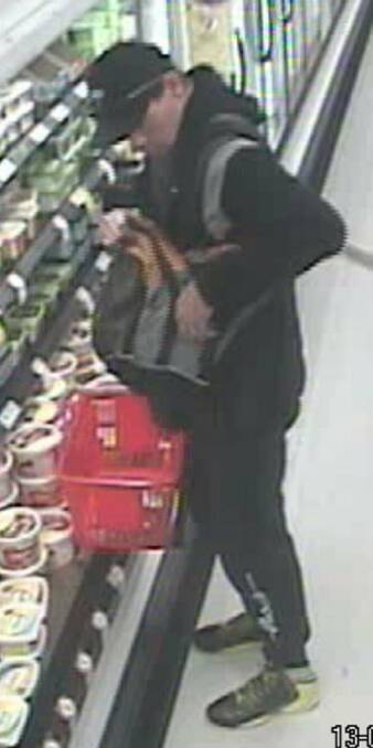 REF 593700: Can you identify the man pictured above observed at Coles, Wellington Street Launceston?
