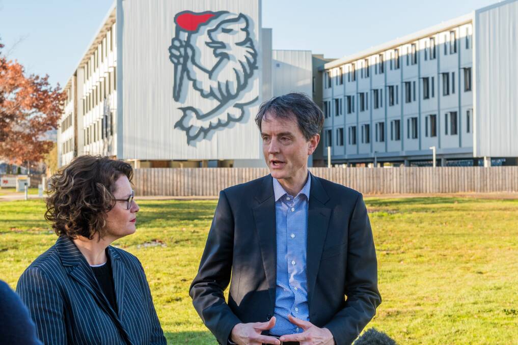 University of Tasmania vice-chancellor Rufus Black and principal consultant representing John Wardle Architects Jane Williams.