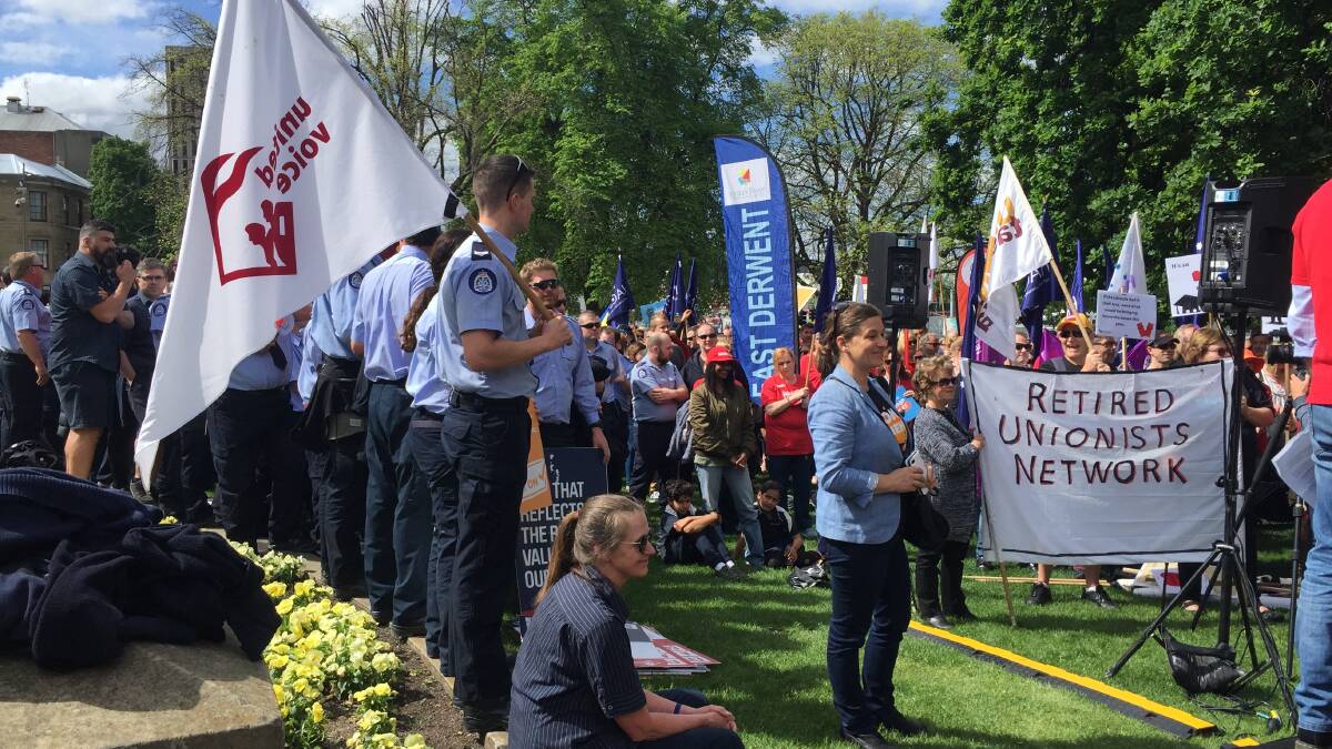We deserve more than 2 per cent: hundreds of people out for union rally