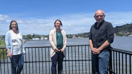 Tamar Estuary and Esk Rivers Program manager Jo Fearman, scientific and technical committee chairwoman Rebecca Kelly and water and strategic projects manager Andrew Baldwin