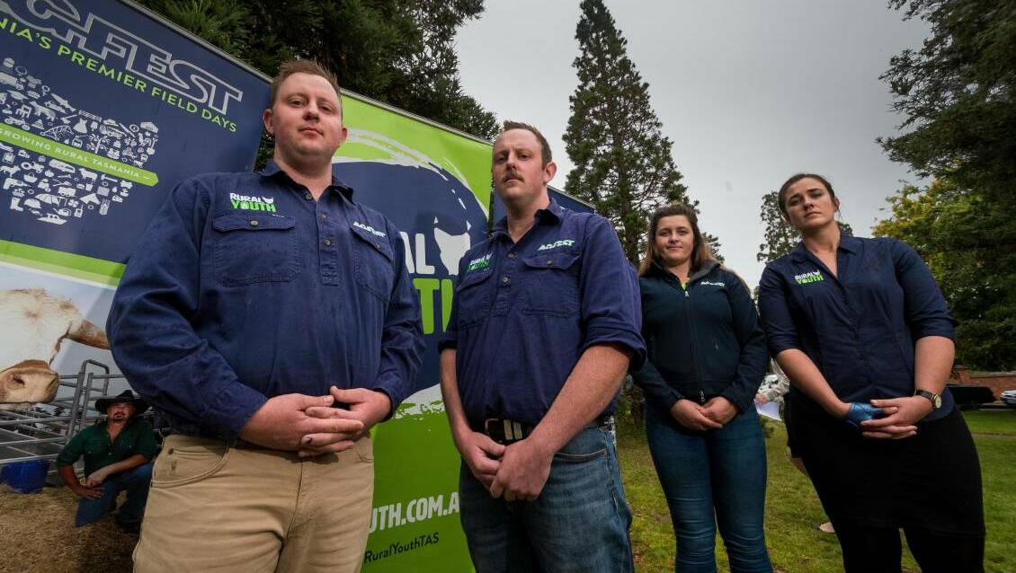 Heartbroken: Rural Youth Tasmania state president Jake Williams and Agfest chairman Ethan Williams announce the event's cancellation in March. Picture: Phillip Biggs