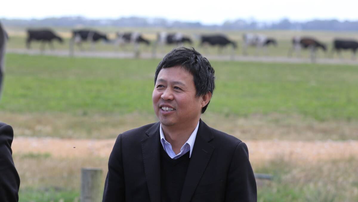 Xianfeng Lu, who heads up the Van Dairy group, the owner of Van Diemens Land Company, when he visited the site in 2016.