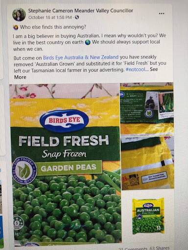 Tassie farmer's image used to promote NZ frozen peas