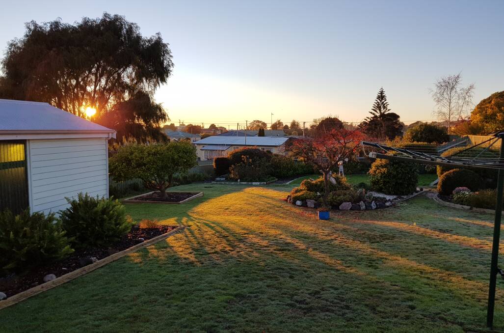 The view from the back yard of the Mulach family home at Ulverstone.