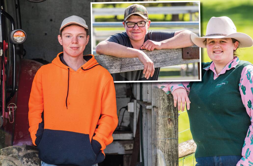 EXPOSURE: Lilydale District School Certificate III Agriculture students (pictured here are Georgina Rigby, Ayden Young and Kane Byard) agree that there's a lack of exposure to rural education programs in the secondary years. Pictures: Phillip Biggs 