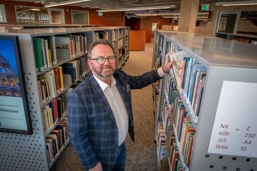 NEXT GENERATION: Launceston pro vice chancellor Dom Geraghty in the newly opened library at the Inveresk campus, which is part of the university's Northern Transformation project. Pictures: Paul Scambler