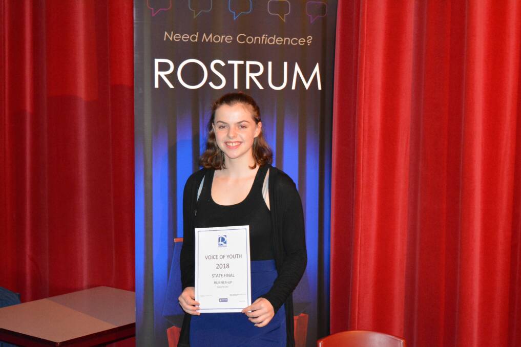ACHIEVEMENT: Newstead College student Emma Nicholas won second place in the state Rostrum finals on June 16. Picture: supplied
