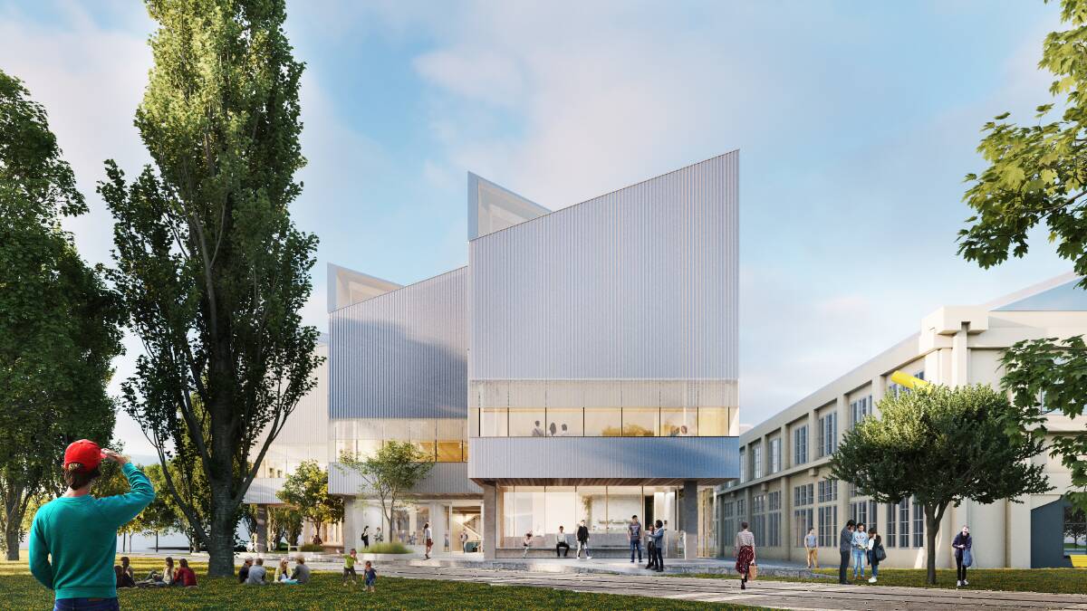 STAGE ONE: The library and student services building, which is the first building to be constructed as part of the UTAS Inveresk development. Picture: supplied